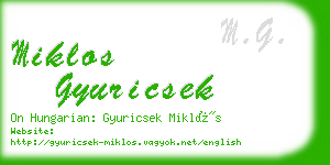 miklos gyuricsek business card